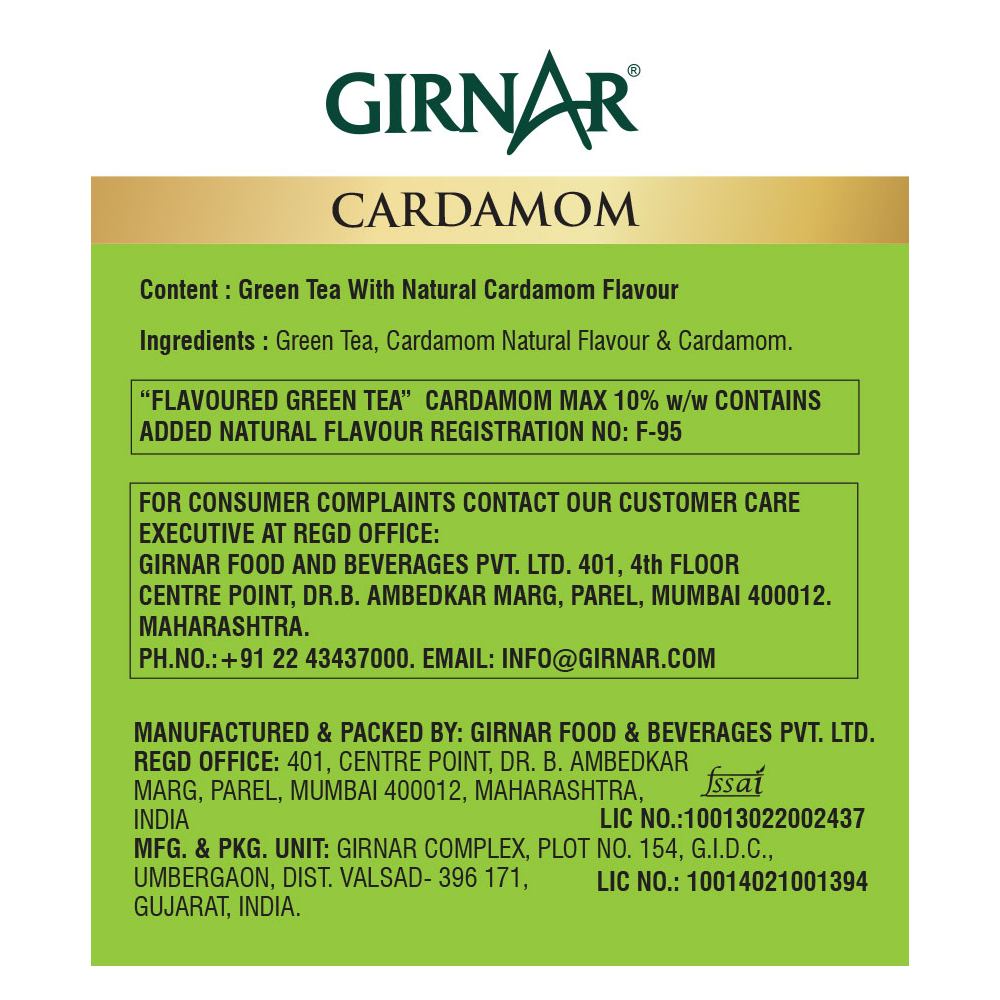 Girnar Green Tea Bags - Cardamom