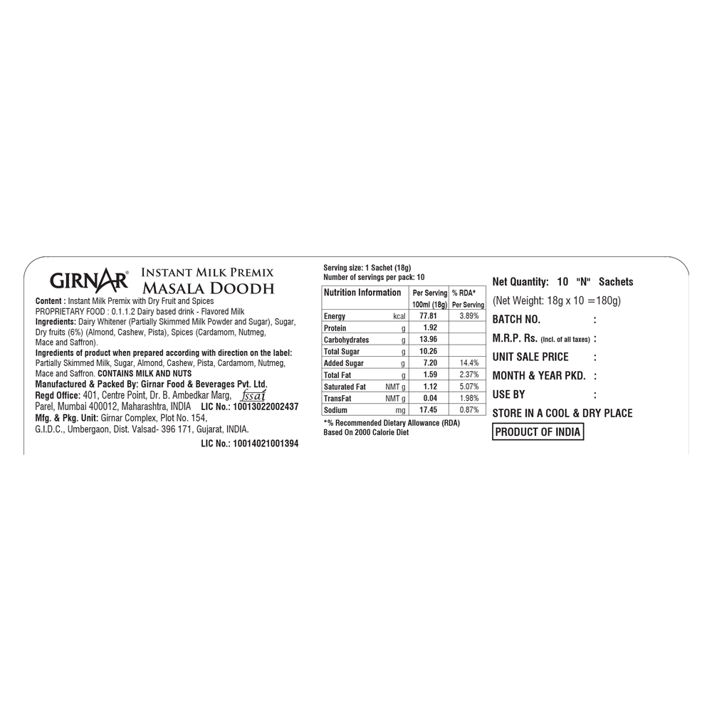Girnar Instant Milk Premix With Dry Fruits