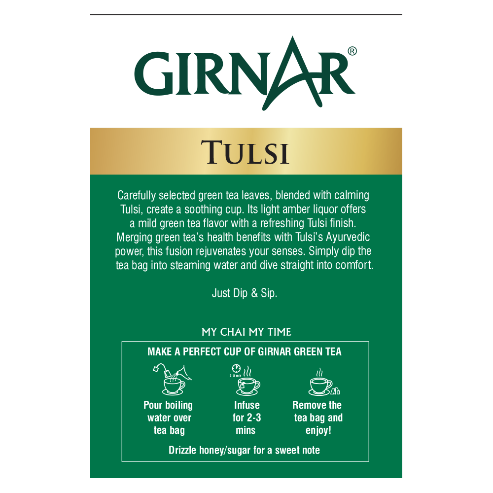 Girnar Green Tea Bags - Tulsi