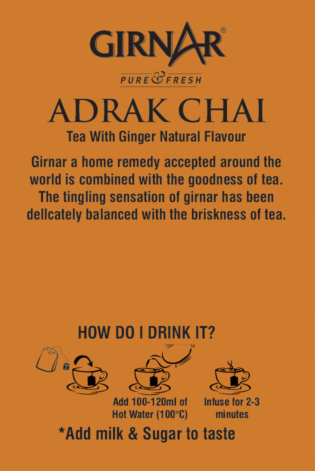 Girnar Black Tea Bags - Adrak