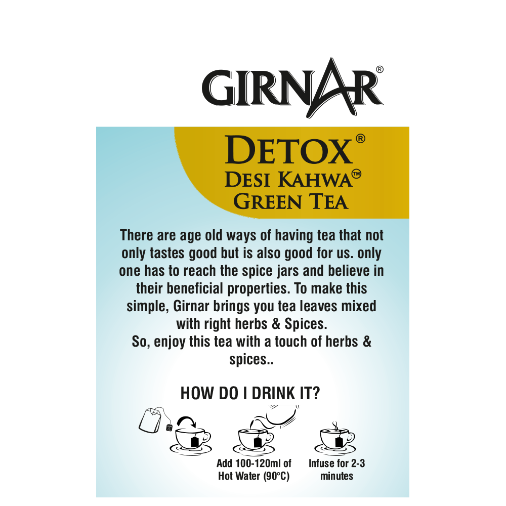 Girnar Green Tea Bags - Detox / Desi Kahwa