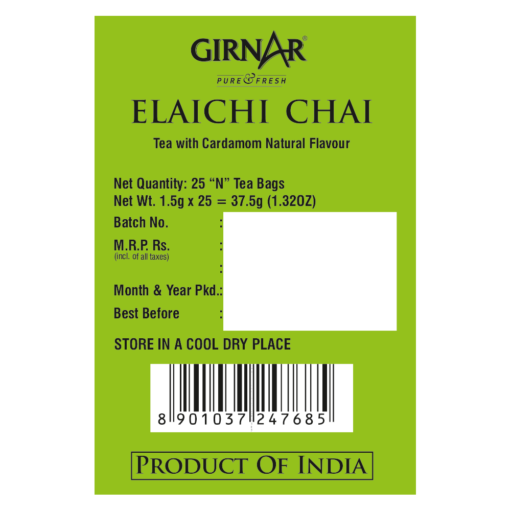 Girnar Black Tea Bags - Elaichi