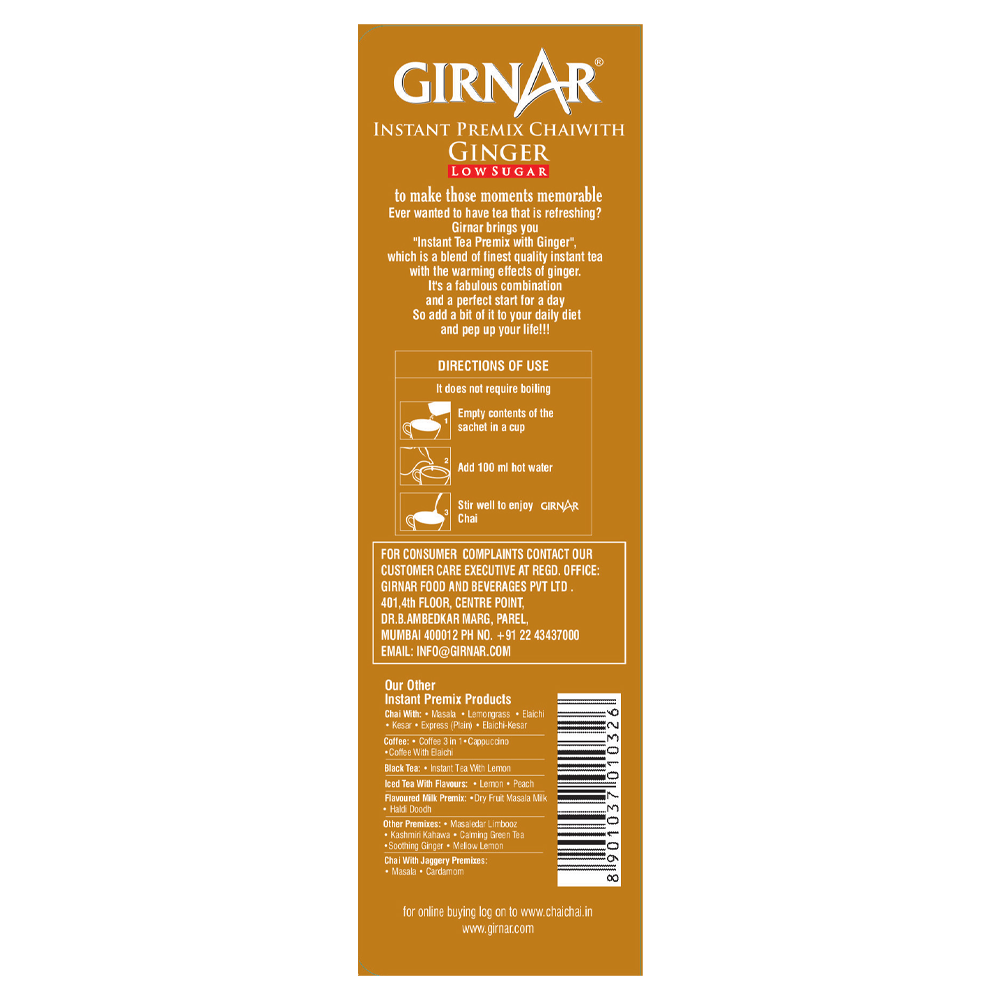 Girnar Instant Tea Premix With Ginger (Low Sugar)