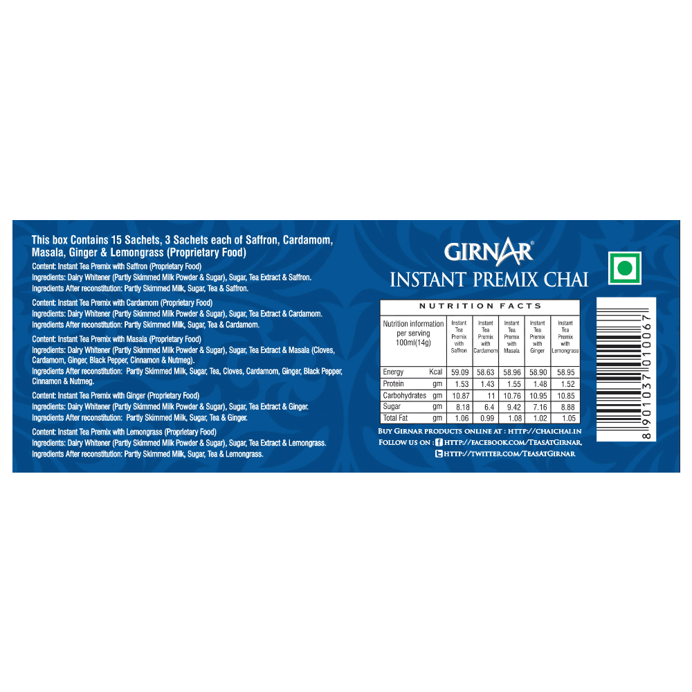 Girnar Instant Tea Premix Variety Pack