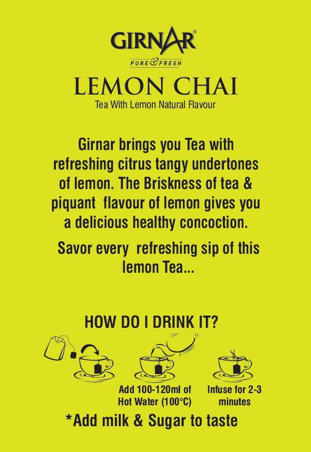 Girnar Black Tea Bags - Lemon