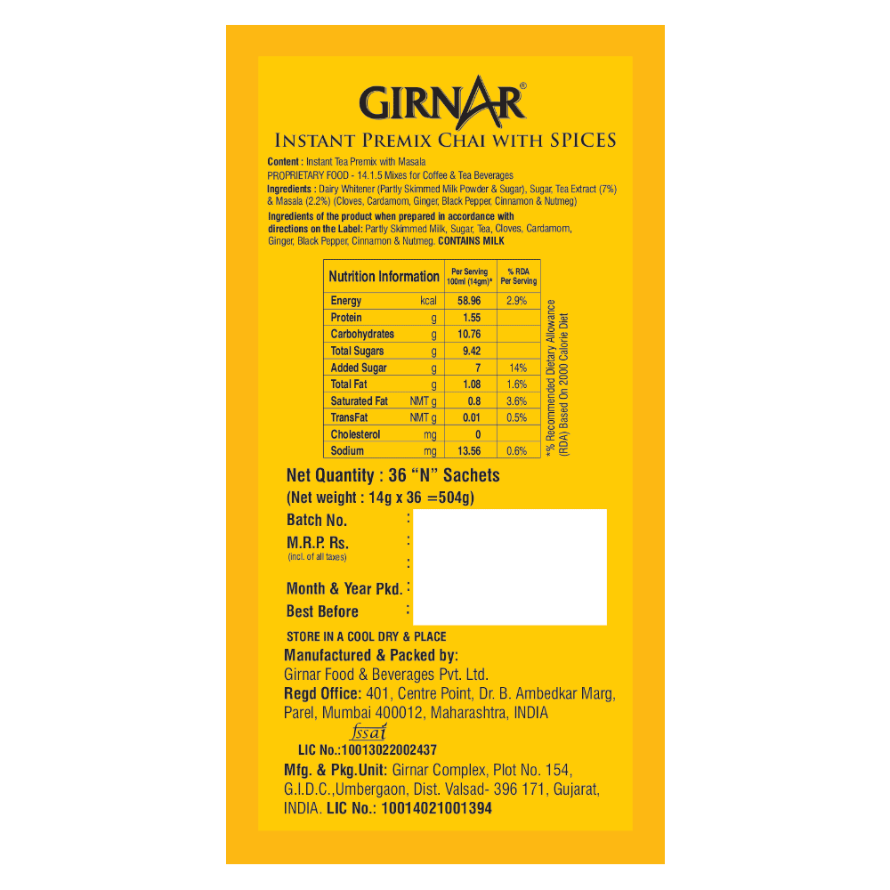 Girnar Instant Tea Premix With Masala