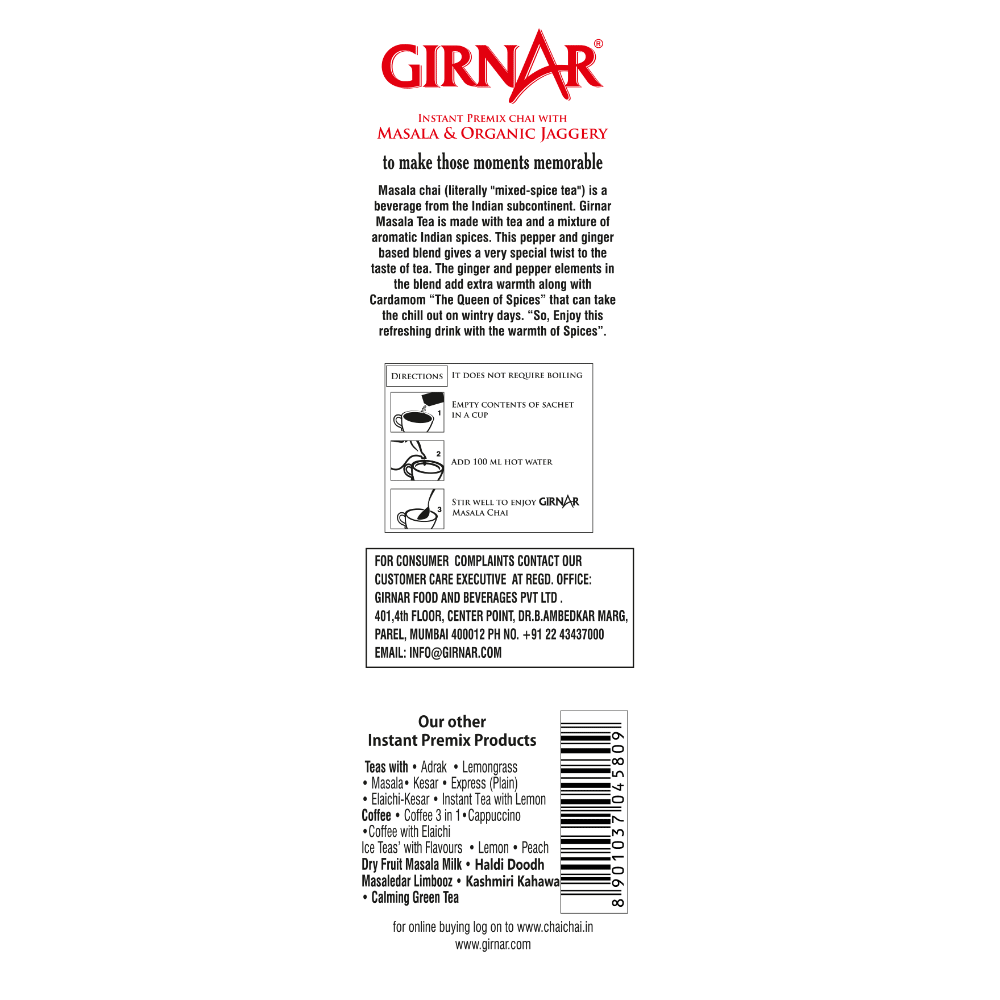 Girnar Instant Masala Chai Premix With Organic Jaggery