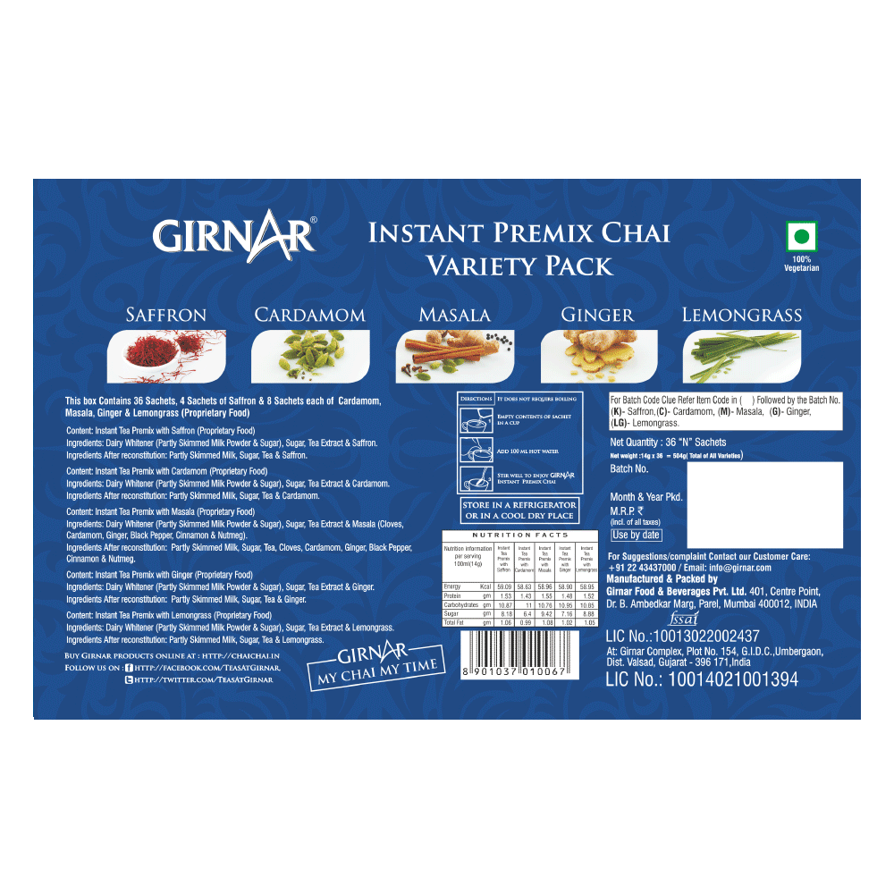 Girnar Instant Tea Premix Variety Pack