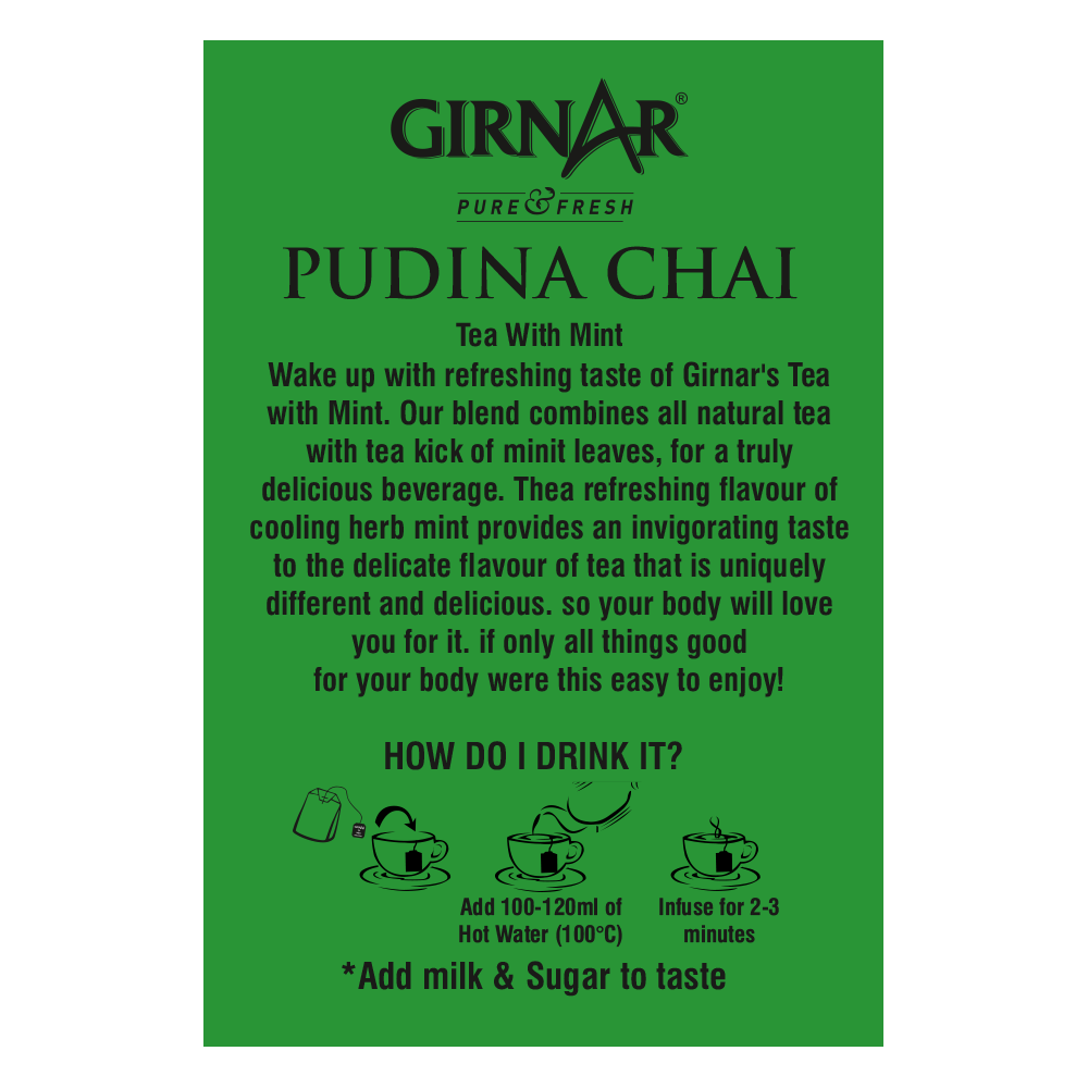 Girnar Black Tea Bags - Pudina