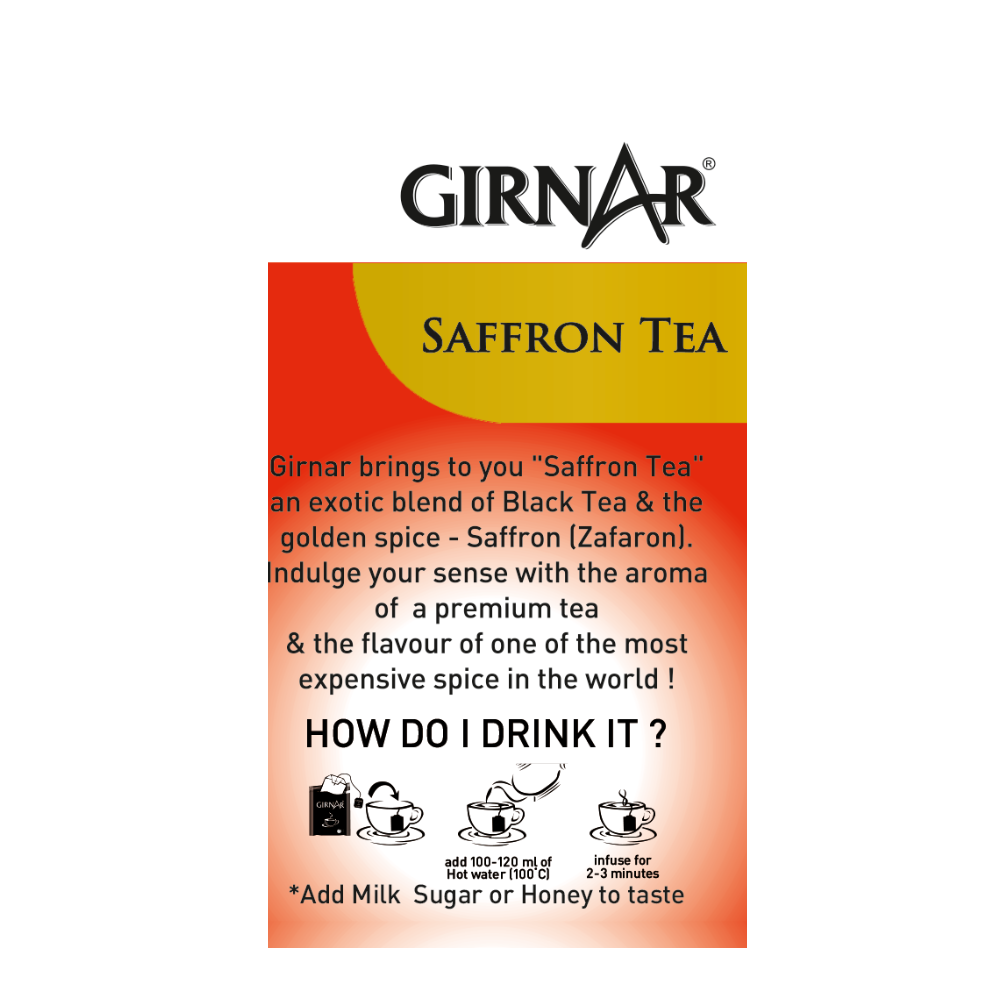 Girnar Black Tea Bags - Saffron