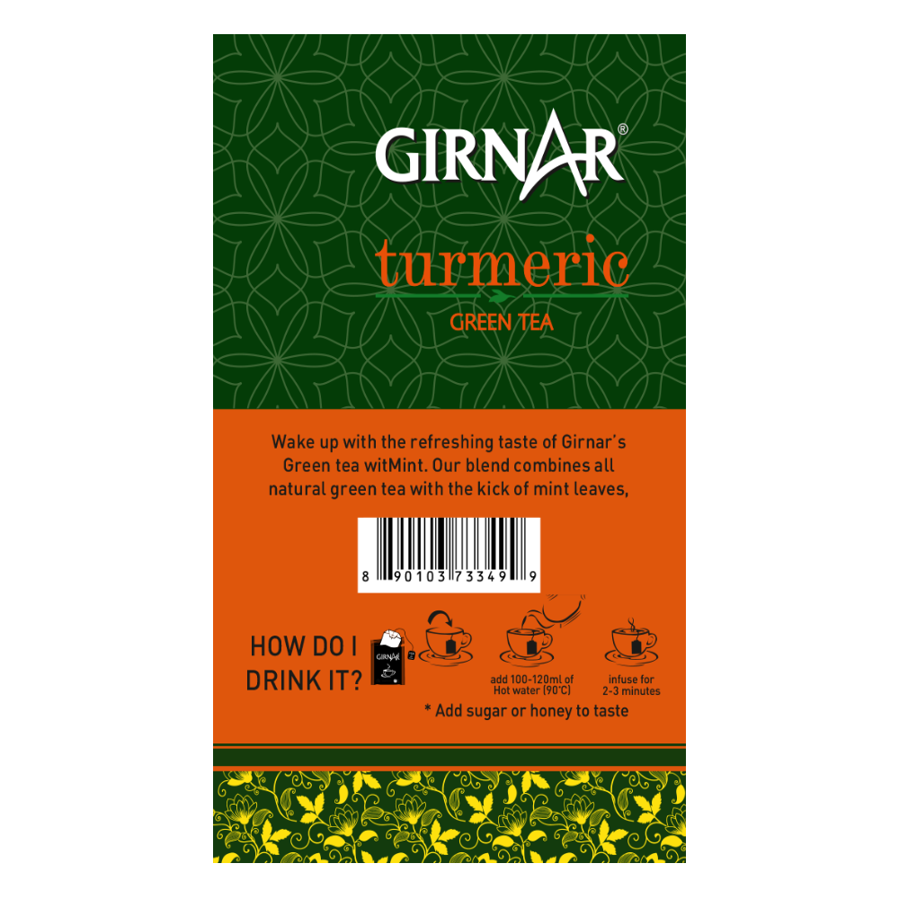 Girnar Green Tea Bags - Turmeric