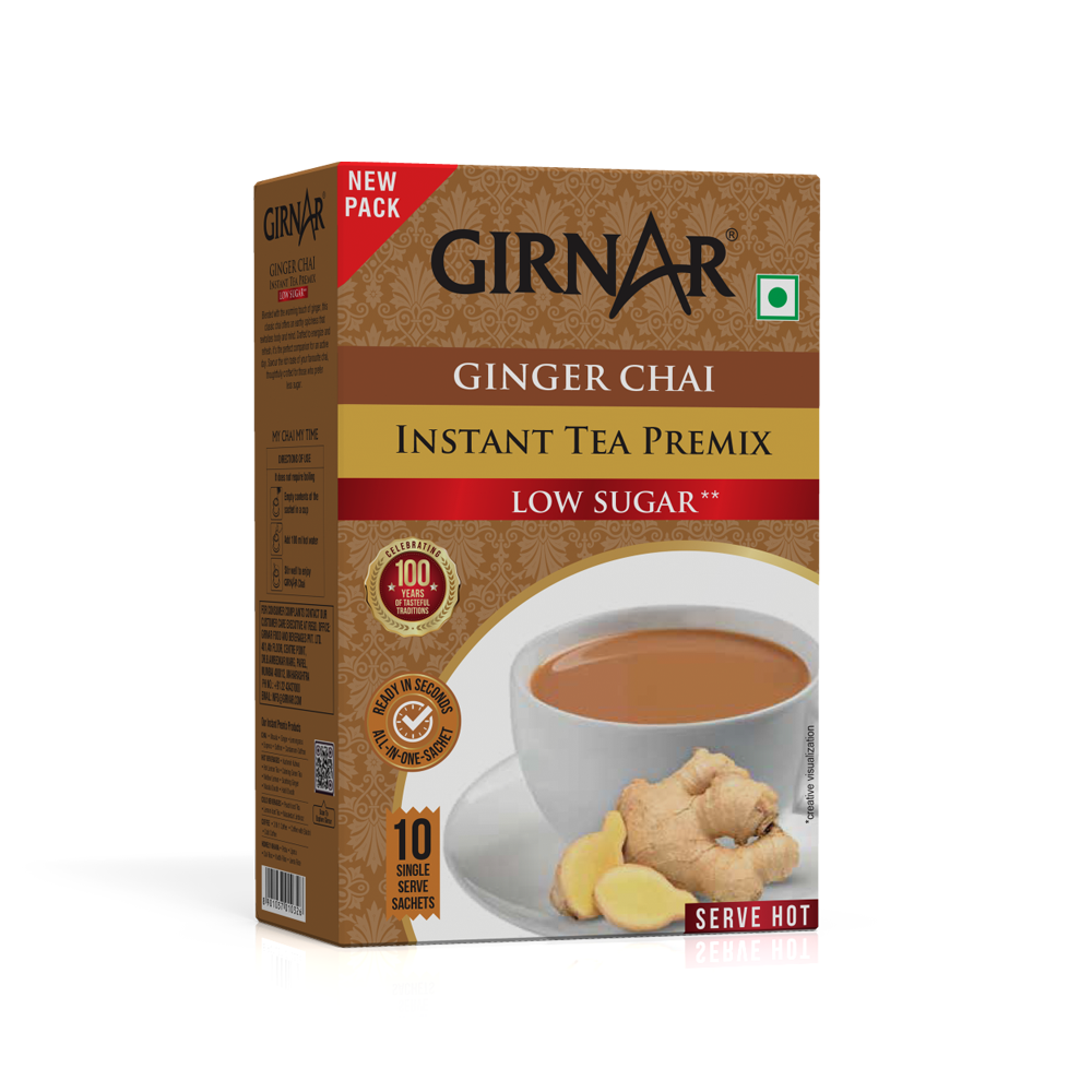 Girnar Instant Tea Premix With Ginger (Low Sugar)