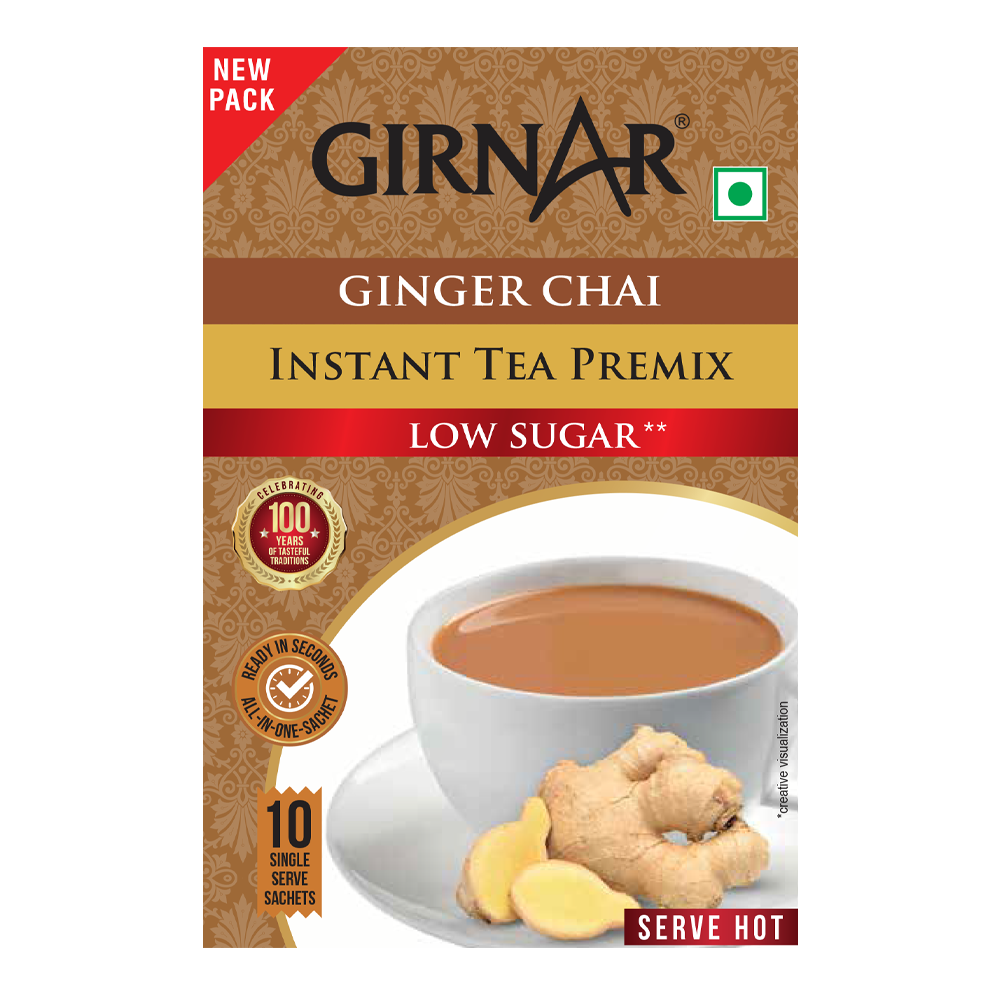 Girnar Instant Tea Premix With Ginger (Low Sugar)