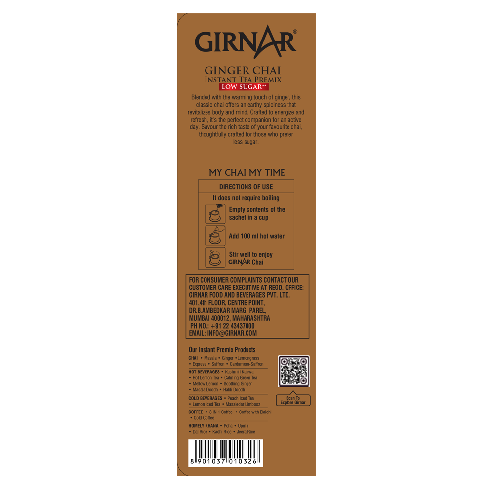 Girnar Instant Tea Premix With Ginger (Low Sugar)