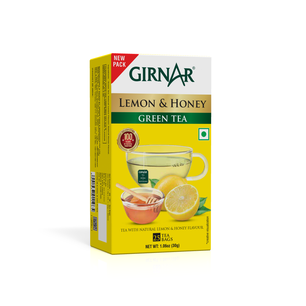 Girnar Green Tea Bags - Lemon & Honey