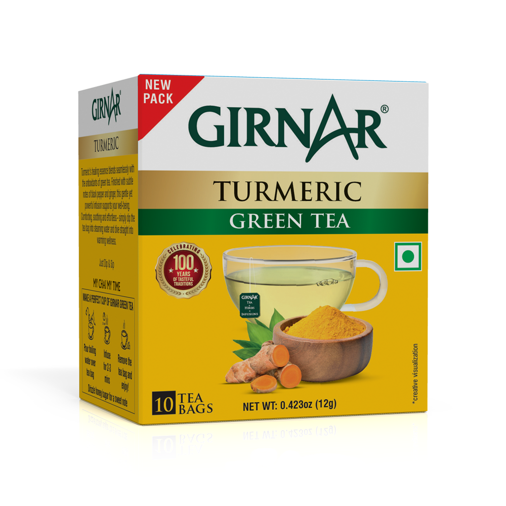 Girnar Green Tea Bags - Turmeric