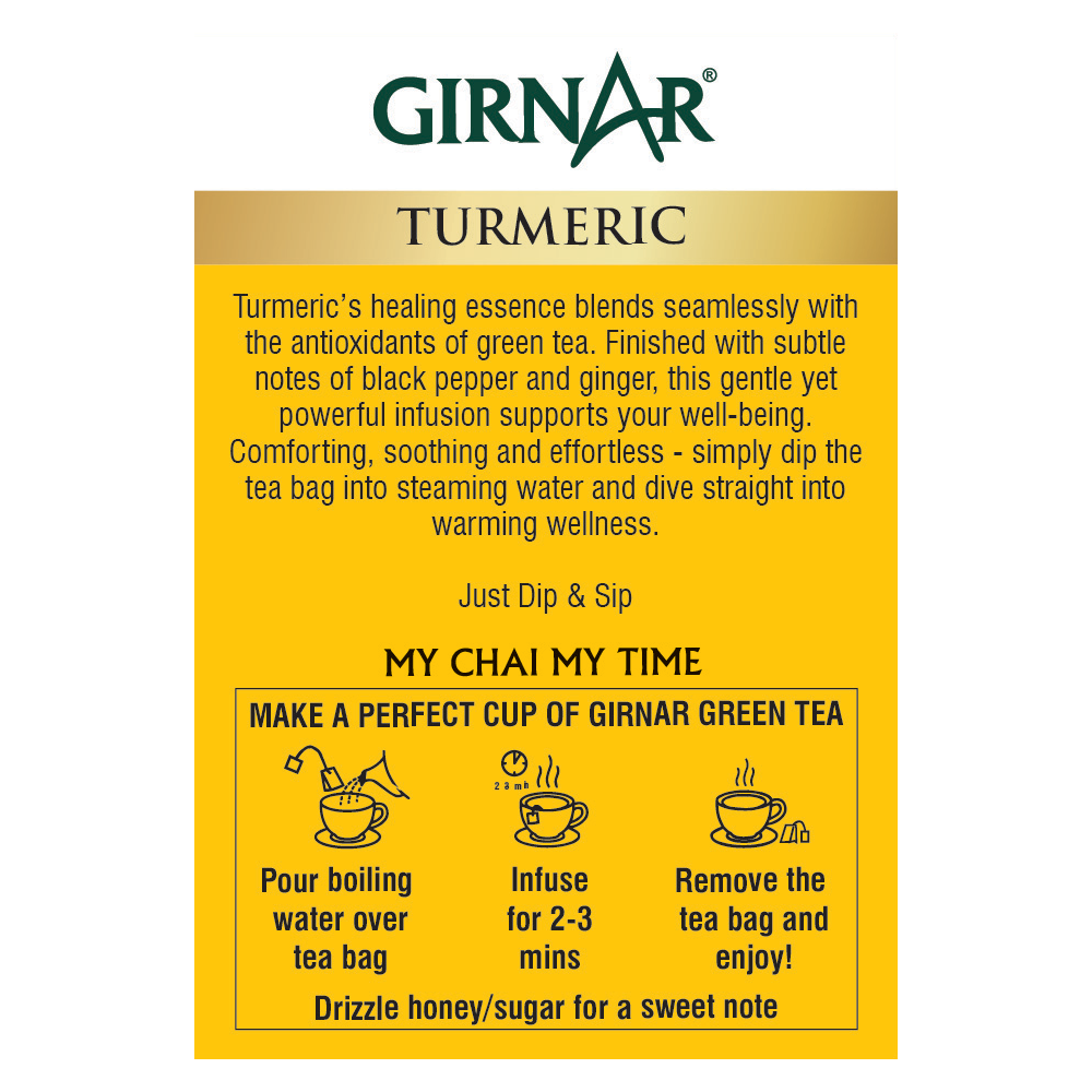 Girnar Green Tea Bags - Turmeric