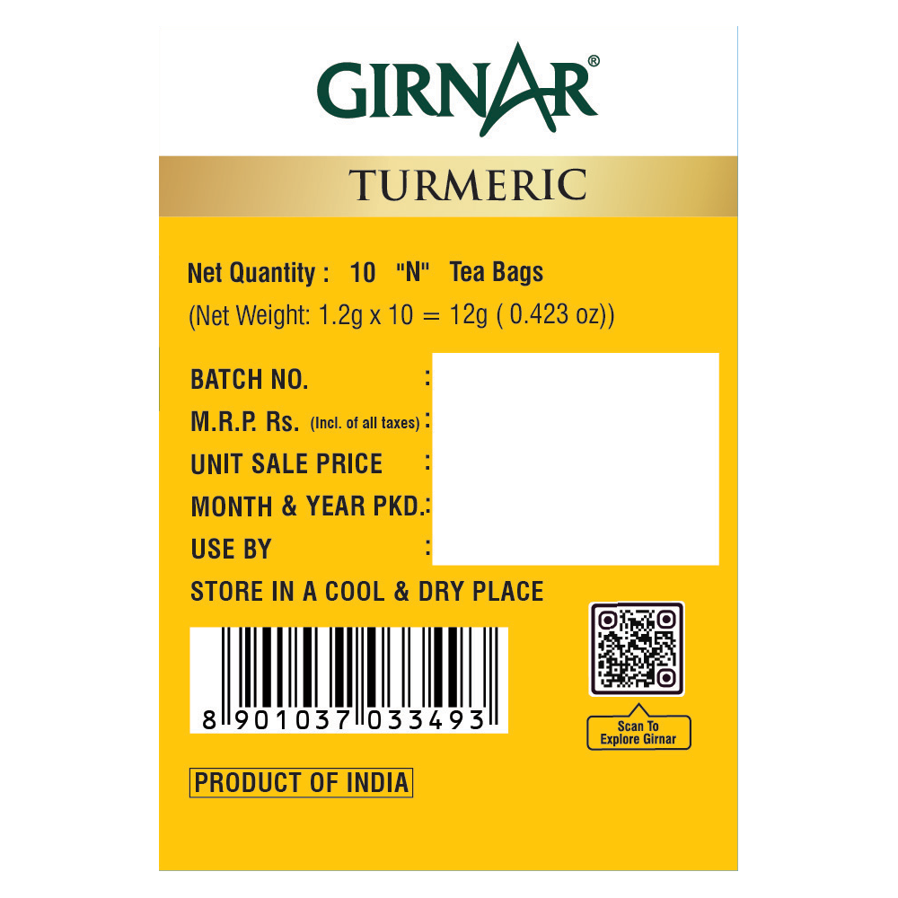 Girnar Green Tea Bags - Turmeric