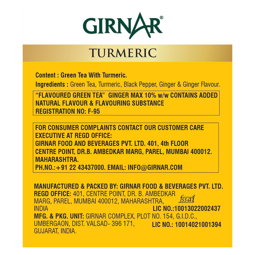 Girnar Green Tea Bags - Turmeric