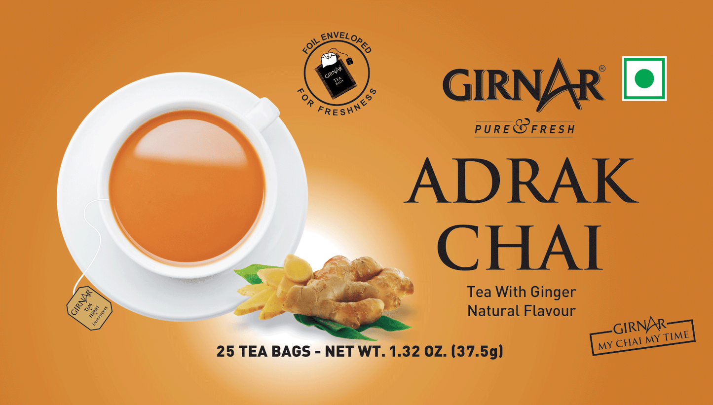 Girnar Black Tea Bags - Adrak