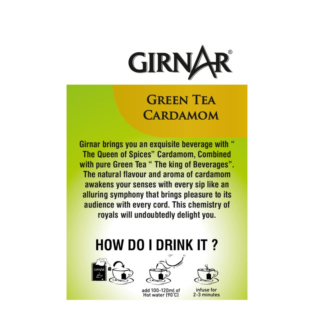Girnar Green Tea Bags - Cardamom