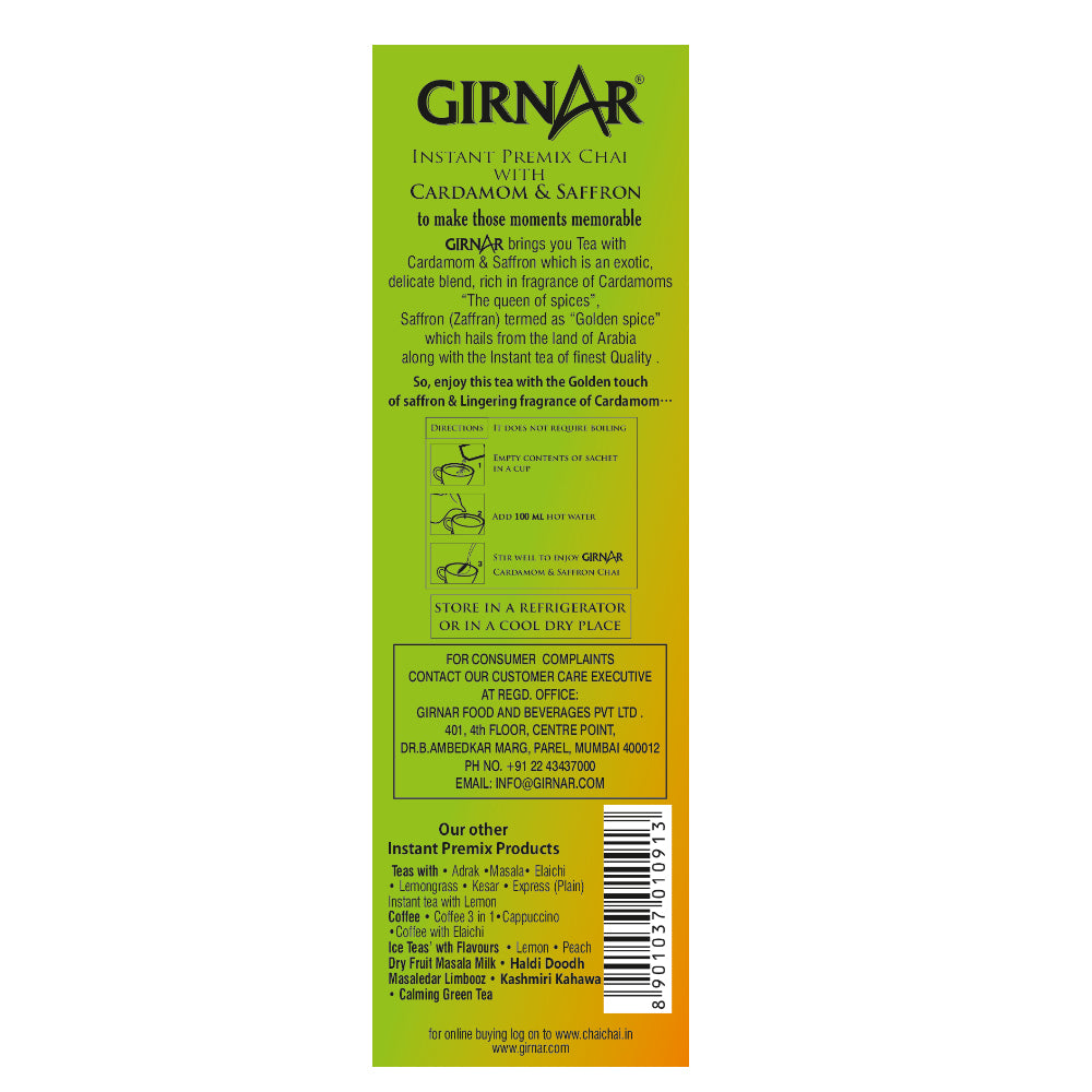 Girnar Instant Tea Premix With Cardamom-Saffron