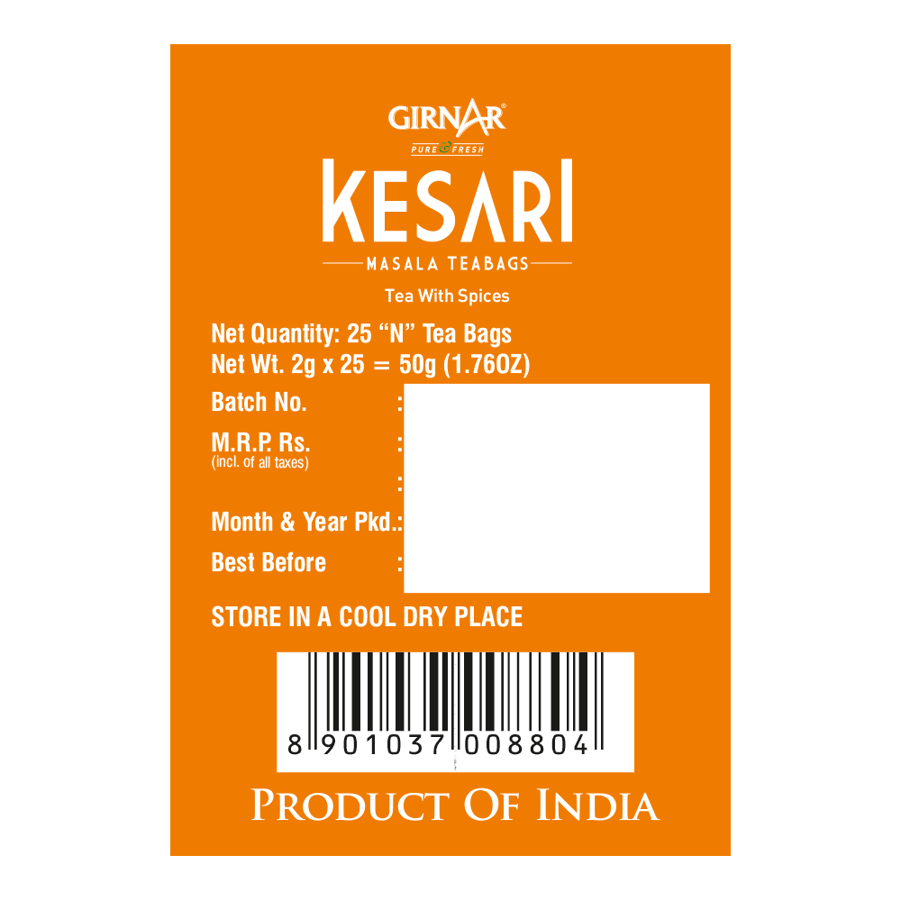 Girnar Black Tea Bags - Kesari Masala