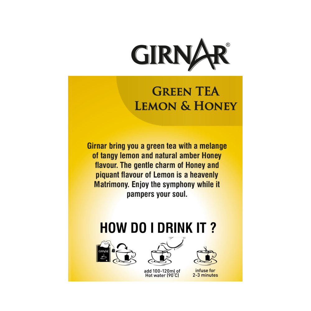 Girnar Green Tea Bags - Lemon & Honey