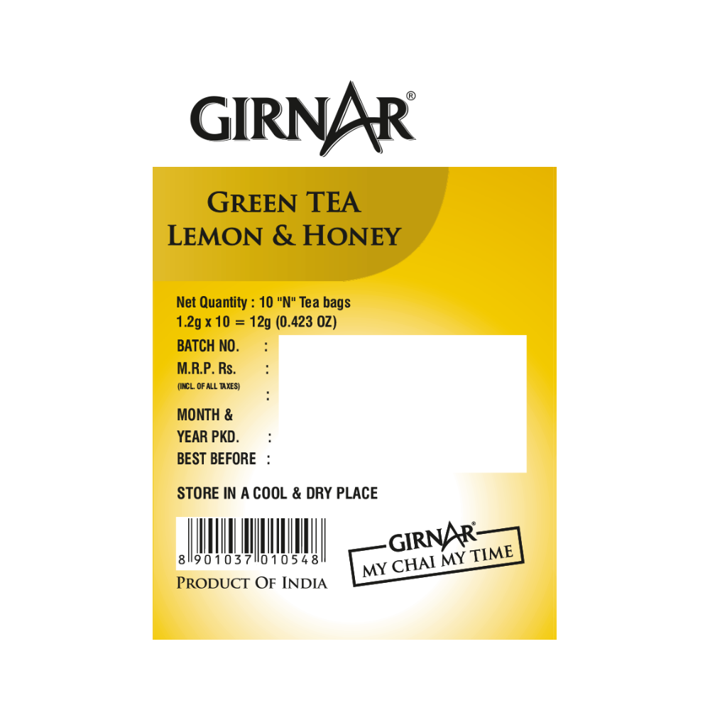 Girnar Green Tea Bags - Lemon & Honey