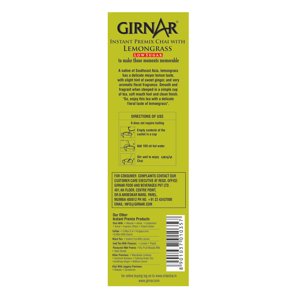 Girnar Instant Tea Premix With Lemongrass (Low Sugar)