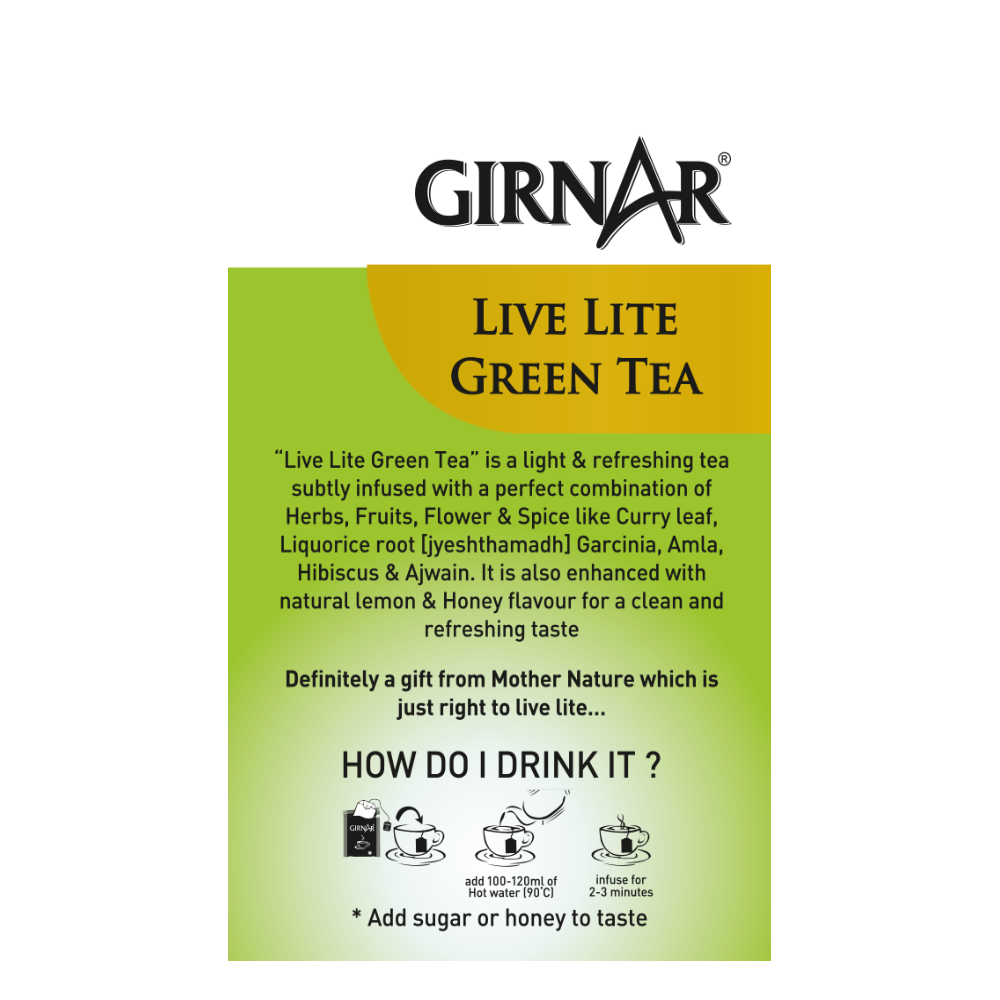 Girnar Green Tea Bags - Live Lite