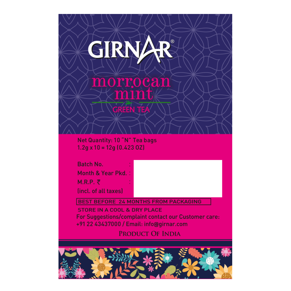 Girnar Green Tea Bags - Morrocan Mint