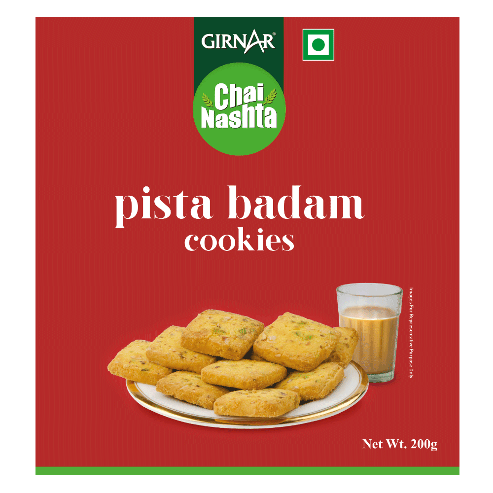 Girnar Chai Nashta - Pista Badam Cookies
