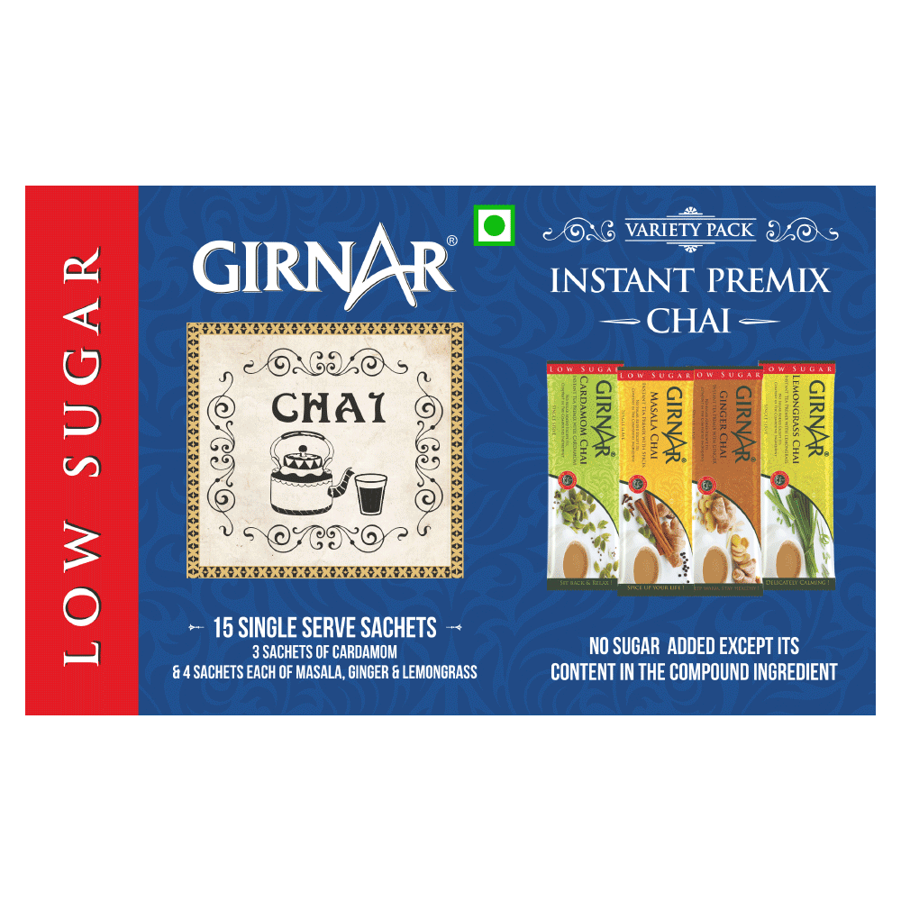 Girnar Instant Tea Premix Low Sugar Variety Pack