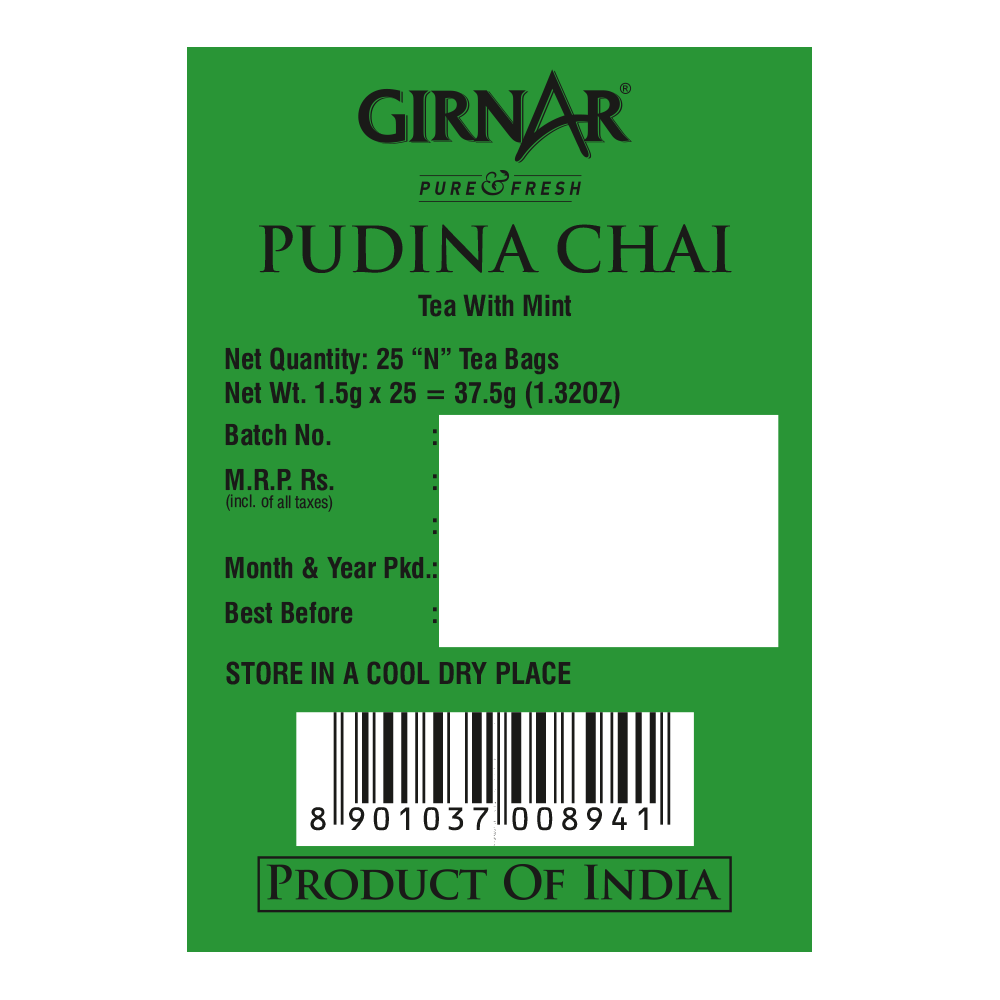 Girnar Black Tea Bags - Pudina