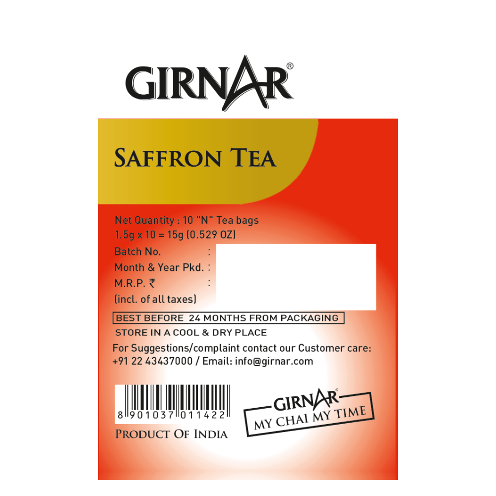 Girnar Black Tea Bags - Saffron