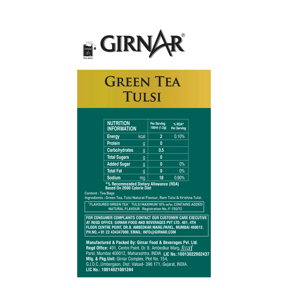 Girnar Green Tea Bags - Tulsi