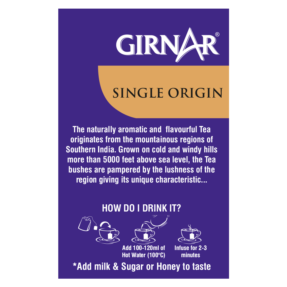 Girnar Single Origin Black Tea Bags - Nilgiri